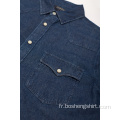 Chemise homme à manches longues en denim à la mode